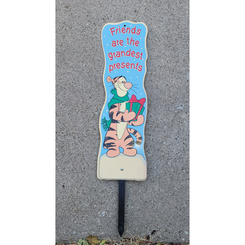 Vintage 2000 Disney's Tigger Christmas Art Decoration Yard Sign Pick Stake Decor
